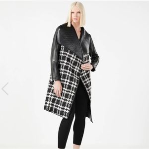 BCBGMaxazria faux leather collar jacket